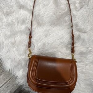 Zara Saddle Crossbody Bag in Rich Brown